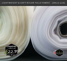IVORY & WHITE - SOFT TULLE NET FABRIC - BRIDAL, VEILING,EVENTS - 280cm/110" wide