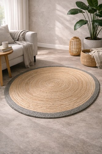 Round rug natural jute - rug,