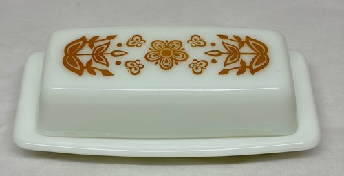 Vtg pyrex butterfly gold - vtg,