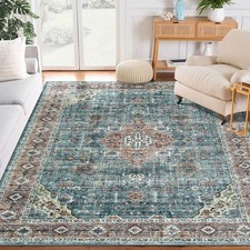 Non Slip Floral Boho Area Rug