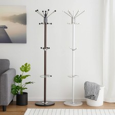 Freestanding Coat Rack Marble Base Stand Jacket Clothes Umbrella Garment Hanger