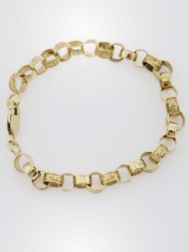 Gold belcher link bracelet - gold,