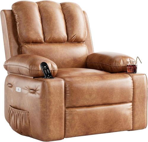 Electric leather auto recliner - leather,