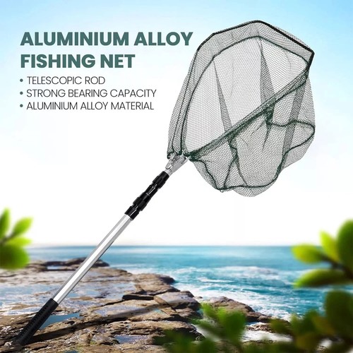 Folding fishing pole landing - folding,