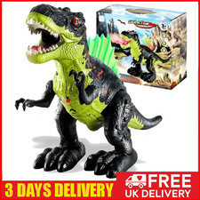 LARGE DINOSAUR Full Electric Action 3D LED Walking Kids Girls Boys Toy Xmas Gift