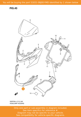 Suzuki cover headlamp lower - cover,,