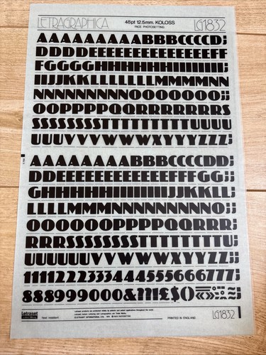 Letraset dry rub transfer - dry, on