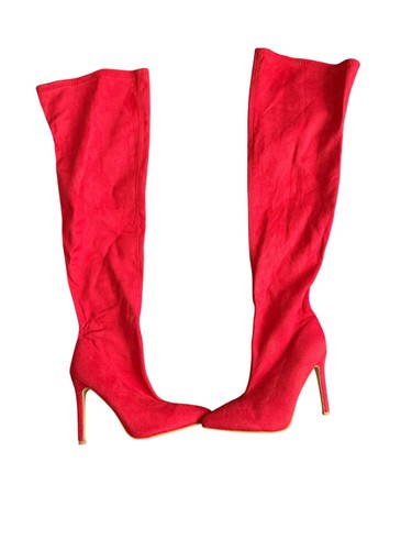 Red over the knee stiletto - the,