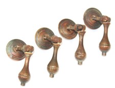 Victorian Brass Drop Handles Teardrop Pulls TV Prop Cupboard Drawer Gothic Decor