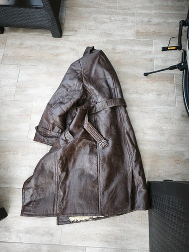 Leather winter coat with