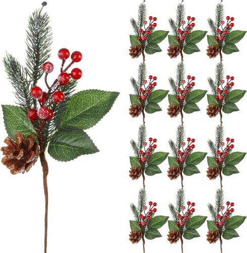 Pine snowy flower picks - pine,