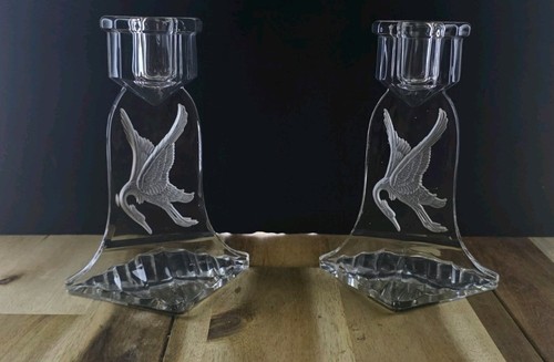 Pair art deco crystal - art,
