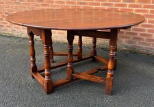 Superb Quality Vintage Ipswich Oak Large Drop Leaf Wake Gate Leg Dining Table
