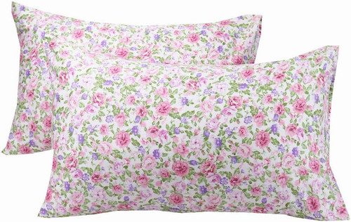 Pink floral pillow cases - pink,