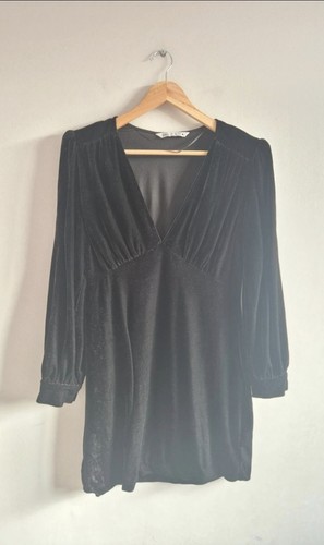 Zara black velvet neck mini - zara,