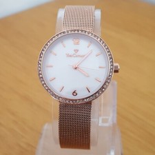 Ladies Rose-Gold Mesh Bracelet Yves Camani Ophelia Pearl Dial Watch YC1085-B