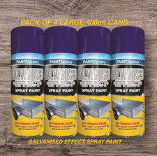 PACK OF 4 LARGE 400ml GALVANISED EFFECT SPRAY PAINT