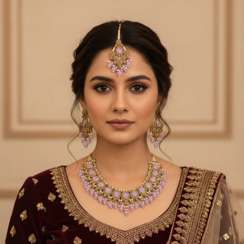 Nehar lilac and gold necklace - nehar,