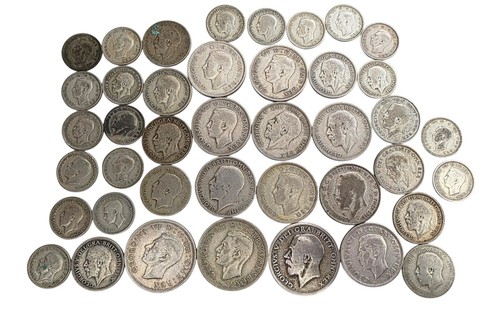 Pre 1947 silver coins 250g - silver,