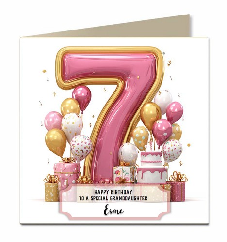 7th birthday card for little - 7th,
