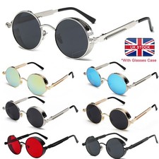 Steampunk Gothic Vintage Sunglasses Retro Punk Hippie Round Circle Glasses Metal