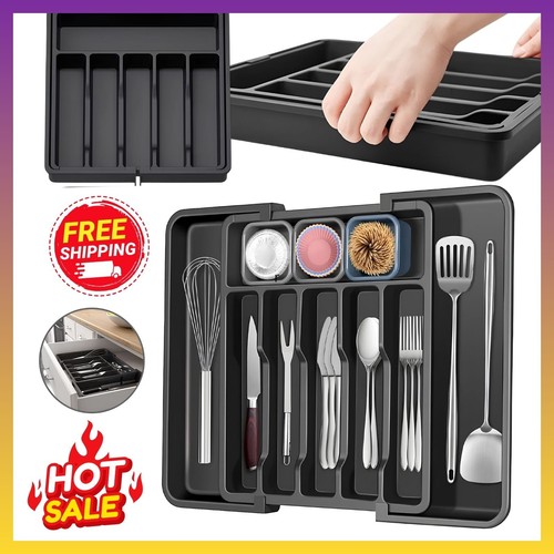 Extendable cutlery tray - extendable,
