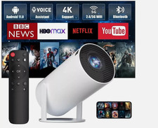 4K Portable Projector,WiFi 6-Bluetooth 5.0, CrystalClear Sharp Image,HiFi Speakr