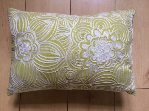 Bolster cushion green white - bolster,