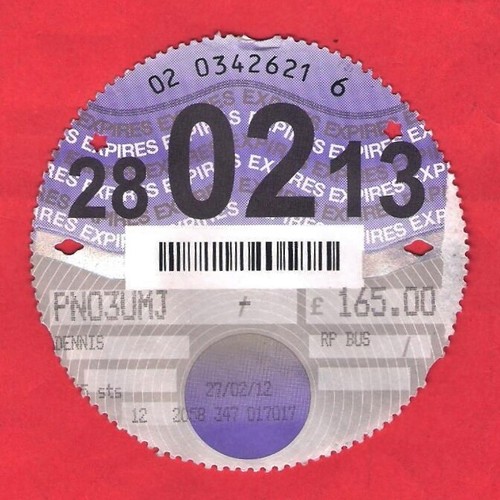 Bus tax disc - disc, 2013