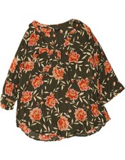 TORRID Womens Harper Oversized Blouse Top US 4 Small Khaki Floral DD14