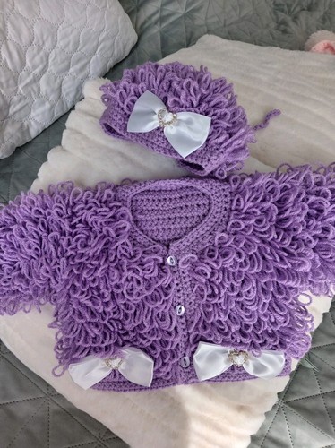Loopy lilac cardigan - cardigan, &