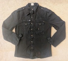 JACK & JONES BLACK MILITARY STYLE JACKET Smart Coat Mens Size Large (Medium*)