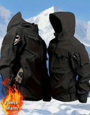  Tactical Combat Style Field Coat Black Fleece Lined Large  chest 42 Inch