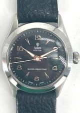 Vintage Gents Tudor Rose Watch Tudor Oyster Royal Explorer Black Dial Circa1950s