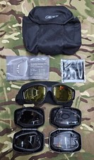 British Army Issue ESS V12 Advancer Ballistic Goggles Kit 3 Lenses Airsoft