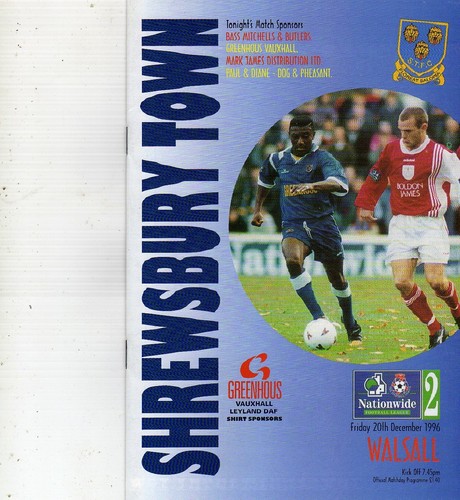 Shrewsbury town walsall - town,