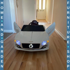 Kids Electric Car Toys Parental Remote Control w/ Twin Motors & LED Lights White