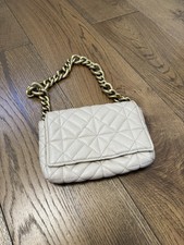 Zara Beige Quilted Shoulder