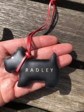 Radley Leather Handbag Hanging Fob Charm Keyring XL Size, Black