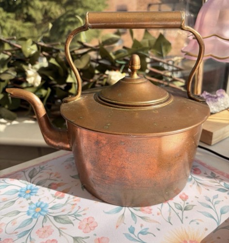 Antique large copper kettle - antique,