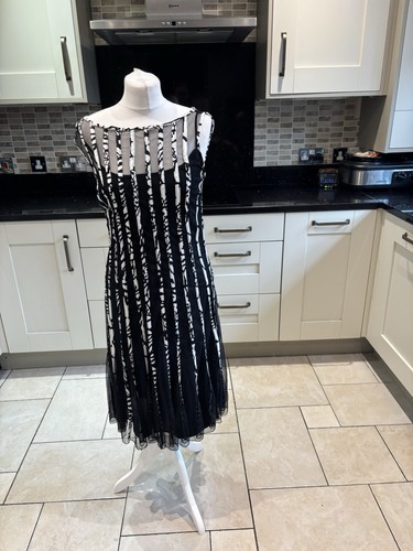 Sandra darren blk white - blk/white, dress