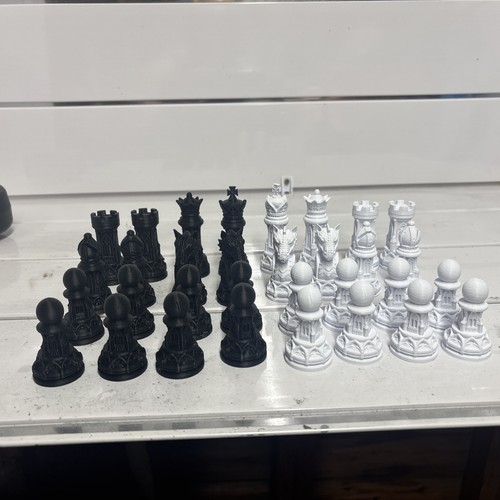 Chess set gothic - set, full