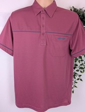 Tom Hagan pink 5 button polo shirt. Mens Medium. DN1477