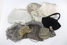 Antique Vintage Purses Handbags EPNS Chainmail Gold Tone Embroidered Collection 