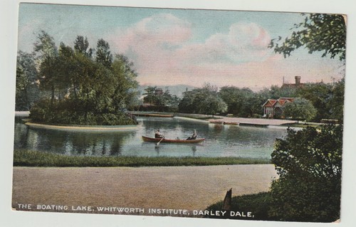 1907 colour postcard boating - colour,