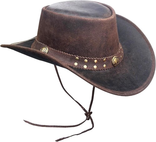 Real leather cowboy - leather, hat