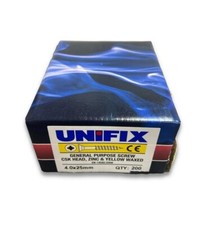 Unifix General Purpose Chippy Woodscrews Pozi Csk Head ZYP CE – 4.0 x 25mm 200pk