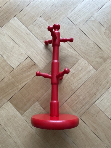 Retro 1970s red wooden wood
