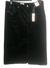 M&S Midi Skirt Black Corduroy