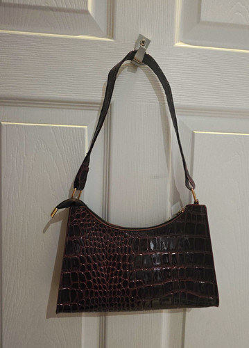 Burgundy croc patent faux - burgundy,